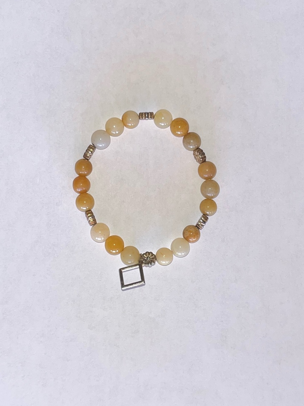 Handmade Agate Bead Stretch Bracelet